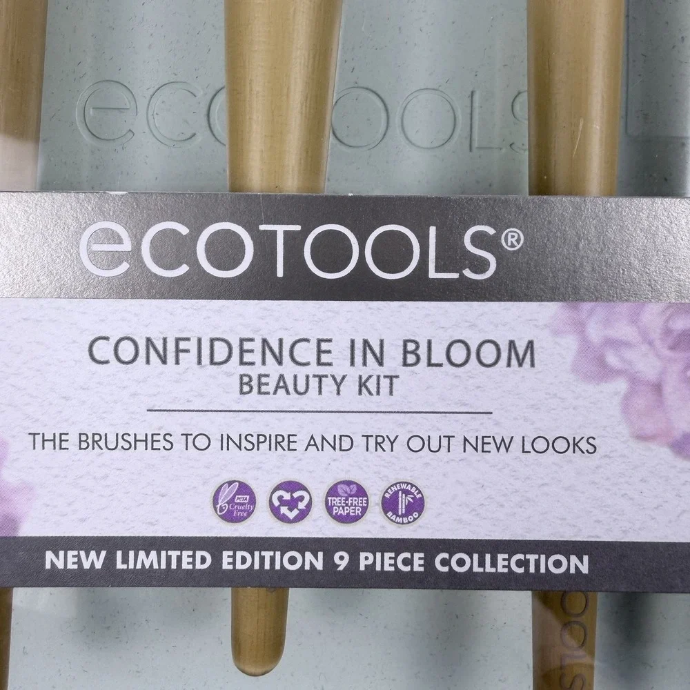 EcoTools Confidence in Bloom Makeup Brushes Kit 9 Piece Beauty Tool Set New